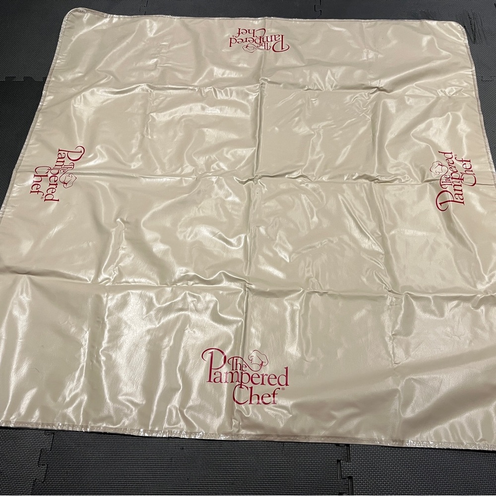 (2/$60) The Pampered Chef Cream vinyl Table cloth